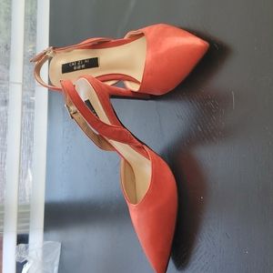 New- Orange suede Slingback heels
